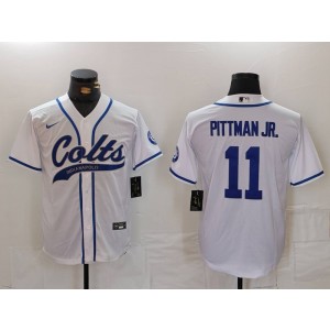 Nike Colts 11 Michael Pittman JR White Vapor Baseball Limited Men Jersey