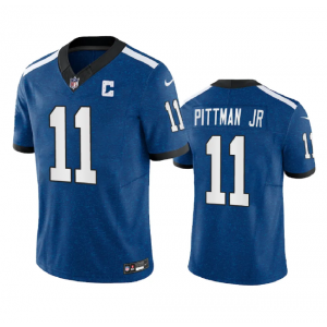 Nike Colts 11 Michael Pittman Jr. Royal 2023 F.U.S.E. Vapor Limited Throwback Men Jersey with C Patch