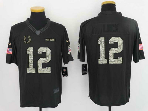 Nike Colts 12 Andrew Luck Anthracite Salute To Service Limited Jersey