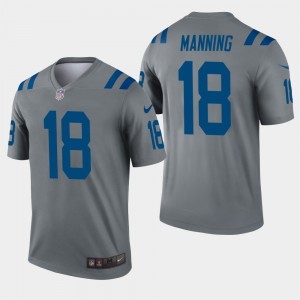 Nike Colts 18 Peyton Manning Grey Inverted Legend Men Jersey