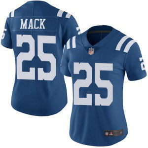 Nike Colts 25 Marlon Mack Blue Vapor Untouchable Limited Women Jersey