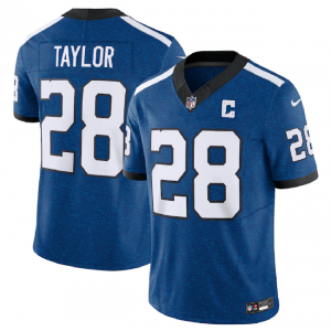 Nike Colts 28 Jonathan Taylor Royal 2023 F.U.S.E. Vapor Limited Throwback Men Jersey with C Patch