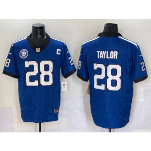 Nike Colts 28 Taylor Blue F.U.S.E. Vapor Limited Men Jersey with C patch