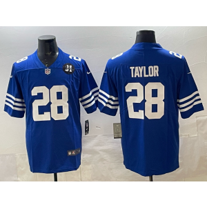 Nike Colts 28 Taylor Blue Vapor Limited Men Jersey with Patch
