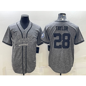Nike Colts 28 Taylor Grey Vapor Baseball Limited Men Jersey