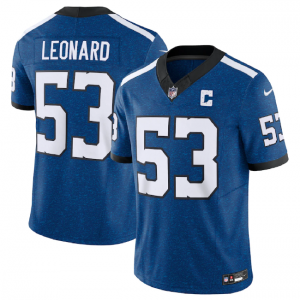 Nike Colts 53 Shaquille Leonard Royal 2023 F.U.S.E. Vapor Limited Throwback Men Jersey with C Patch