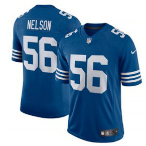 Nike Colts 56 Quenton Nelson Royal 2021 New Vapor Limited Men Jersey