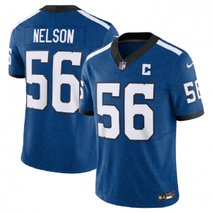 Nike Colts 56 Quenton Nelson Royal 2023 F.U.S.E. Vapor Limited Throwback Men Jersey with C Patch