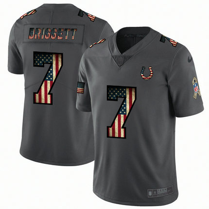 Nike Colts 7 Jacoby Brissett 2019 Salute To Service USA Flag Fashion Limited Jersey
