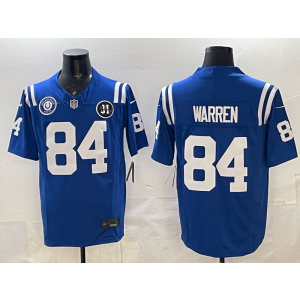 Nike Colts 84 Warren Blue F.U.S.E. Vapor Limited Men Jersey with Patches