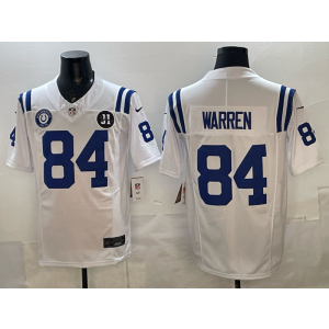 Nike Colts 84 Warren White F.U.S.E. Vapor Limited Men Jersey with Patches