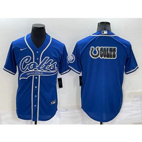Nike Colts Blank Blue Vapor Baseball Logo Limited Men Jersey