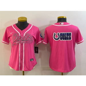 Nike Colts Pink Vapor Baseball Logo Limited Women Jersey