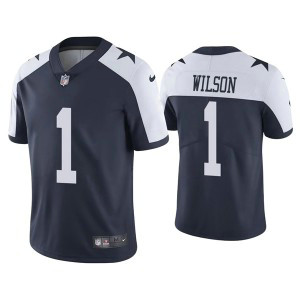 Nike Cowboys 1 Cedrick Wilson Navy Thanksgiving Throwback Vapor Limited Men Jersey