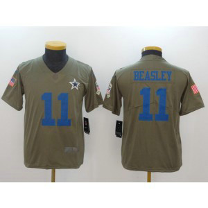 Nike Cowboys 11 Cole Beasley Olive 2017 Salute To Service Limited Youth Jersey