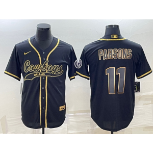 Nike Cowboys 11 Micah Parsons Black Gold Vapor Baseball Limited Men Jersey