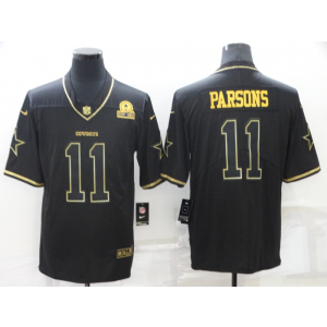 Nike Cowboys 11 Micah Parsons Black Gold Vapor Limited Men Jersey