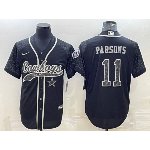 Nike Cowboys 11 Micah Parsons Black Reflective Vapor Baseball Limited Men Jersey