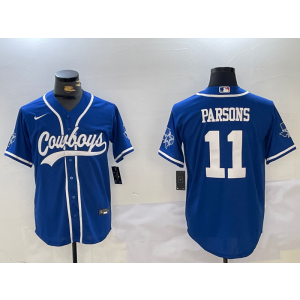 Nike Cowboys 11 Micah Parsons Blue Vapor Baseball Limited Men Jersey