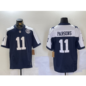 Nike Cowboys 11 Micah Parsons Navy Team Logo F.U.S.E. Vapor Limited Men Jersey