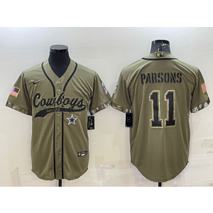 Nike Cowboys 11 Micah Parsons Olive 2022 Salute To Service Baseball Limited Men Jersey
