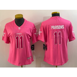 Nike Cowboys 11 Micah Parsons Pink Vapor Limited Women Jersey