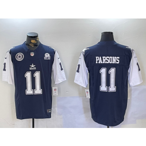 Nike Cowboys 11 Micah Parsons Thanksgiving Team Logo F.U.S.E. Vapor Limited Men Jersey