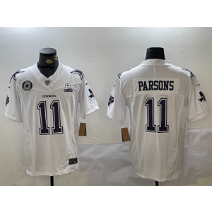 Nike Cowboys 11 Micah Parsons White F.U.S.E. Vapor Limited Men Jersey