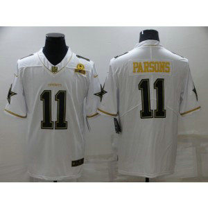 Nike Cowboys 11 Micah Parsons White Gold Vapor Limited Men Jersey