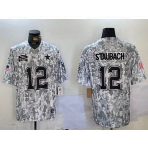 Nike Cowboys 12 Roger Staubach Arctic Camo 2024 F.U.S.E. Salute to Service Limited Men Jersey