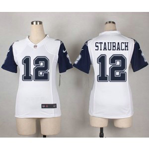 Nike Cowboys 12 Roger Staubach White Women's NFL Color Rush Jersey