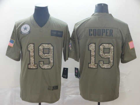 Nike Cowboys 19 Amari Cooper 2019 Olive Camo Salute To Service Limited Jersey