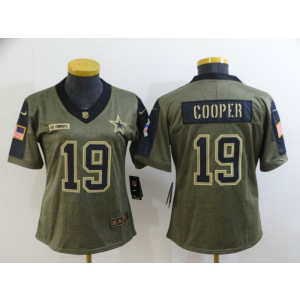 Nike Cowboys 19 Amari Cooper 2021 Olive Salute To Service Limited Women Jersey