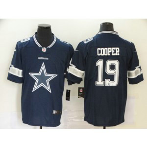 Nike Cowboys 19 Amari Cooper Navy Team Big Logo Vapor Limited Men Jersey