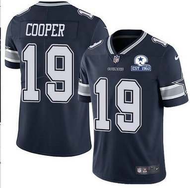 Nike Cowboys 19 Amari Cooper Navy With Est 1960 Patch Vapor Untouchable Limited Jersey