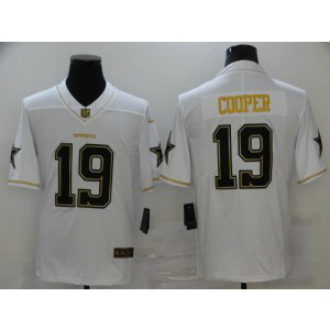 Nike Cowboys 19 Amari Cooper White Gold Vapor Limited Men Jersey