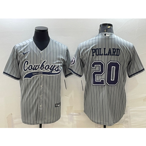 Nike Cowboys 20 Tony Pollard Grey Vapor Baseball Limited Men Jersey