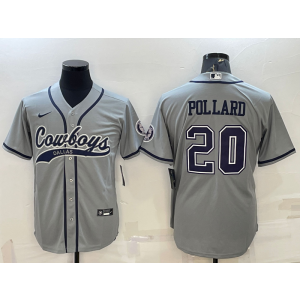 Nike Cowboys 20 Tony Pollard Grey Vapor Baseball Limited Men Jersey
