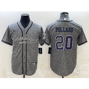Nike Cowboys 20 Tony Pollard Grey Vapor Baseball Limited Men Jerseys