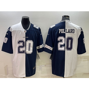 Nike Cowboys 20 Tony Pollard White Blue Split Vapor Limited Men Jersey