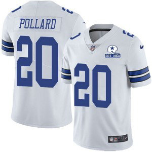 Nike Cowboys 20 Tony Pollard White With Est 1960 Patch Limited Men Jersey