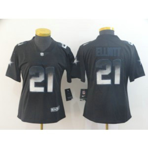 Nike Cowboys 21 Ezekiel Elliott Black Arch Smoke Vapor Limited Women Jersey