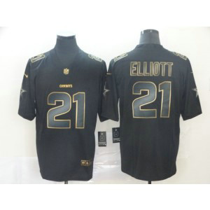 Nike Cowboys 21 Ezekiel Elliott Black Gold Vapor Untouchable Limited Men Jersey