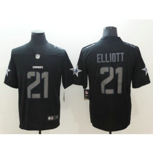 Nike Cowboys 21 Ezekiel Elliott Black Vapor Impact Limited Men Jersey