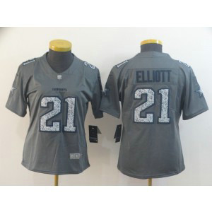 Nike Cowboys 21 Ezekiel Elliott Gray Camo Vapor Untouchable Limited Women Jersey