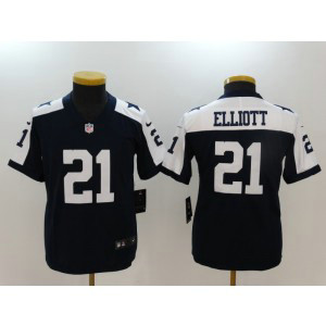 Nike Cowboys 21 Ezekiel Elliott Navy Throwback Youth Vapor Untouchable Limited Jersey