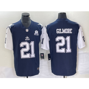 Nike Cowboys 21 Stephon Gilmore Blue Thanksgiving 2023 F.U.S.E Vapor Limited Men Jersey