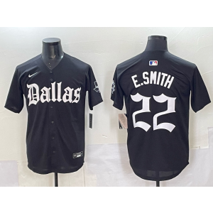 Nike Cowboys 22 E.Smith New Black Baseball Vapor Limited Men Jersey