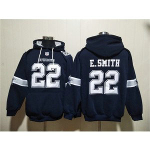 Nike Cowboys 22 Emmitt Smith Navy Ageless Must-Have Lace-Up Pullover Hoodie