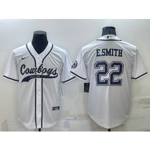 Nike Cowboys 22 Emmitt Smith White Vapor Baseball Limited Men Jersey